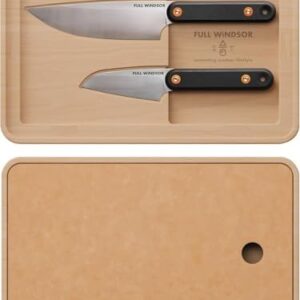 FULL WINDSOR - MagKnives Magnetic Camping Chopping Board and Knife Set - Portable Camping Kitchen Prep Kit with 2 Wood Cutting Boards, 6" Chef Knife, 3.5" Utility Knife, Carry Bag for Outdoor Cooking