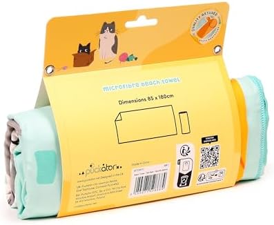 Puckator Bean & Co Cats Microfibre Beach Towel - Large Quick Drying Lightweight Thin Funny Mens Girls Beach Pool Holiday Towel Towels For Adults Womens - Vacation Accessories Essentials Family - Image 7