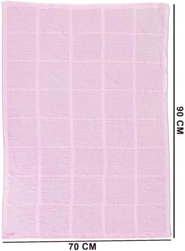 Cellular Baby Blankets for Moses Basket/Travel/Pram/Car 100% Soft Cotton (Pink) - Image 5