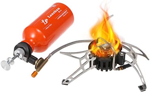 Camping Multi Fuel Oil Stove with 500ml Gasoline Fuel Bottle and 9-Plate Camp Stove Windscreen Windshield for Diesel Alcohol - Image 6