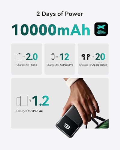 INIU Power Bank, Slim 22.5W PD Fast Charging Portable Charger, USB C in&out 10000mAh Battery Pack, Travel Essentials Powerbank, Mobile Phone Charger for iPhone 17 16, Samsung S25 S24, iPad, Xiaomi etc - Image 5