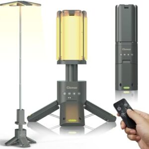 Telescopic Camping Lights Rechargeable 14000 mAh Led Multifunction Magnetic Lanterns Job Site Lighting Cordless Dimmable Camping Tent Lamp Portable Power Supply 6000LM IPX5 Waterproof (Space Gray)