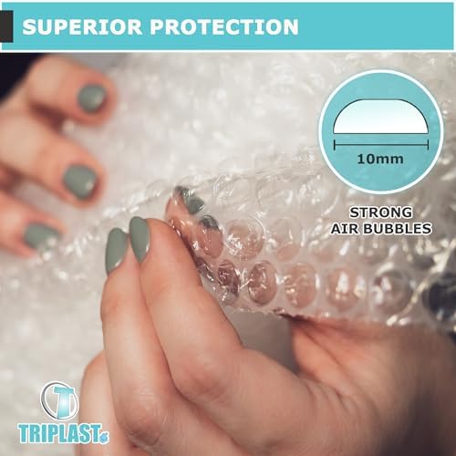 Triplast Bubble Wrap Roll (Pick Any Size: 500mm x 60m) – Strong & Durable Air Bubbles Cushioning for Fragile Items – Packaging Essential for Moving House, Shipping Parcels & Packing Storage Boxes - Image 3
