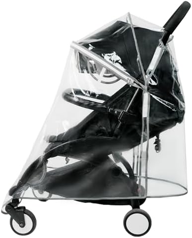 HighEnd Thicking EVA RainCover for Compact Foldable Stroller,Fit BBZYOYO Perfectly,Weather Shield with Waterproof Zipper Opening,Reflective Safety Edging & Full Coverage Design,Ideal for Urban Travel.