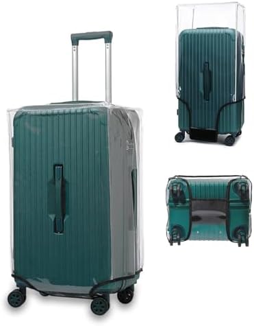 32 Inch Trunk Luggage Cover, Transparent PVC Suitacse Cover, Travel Waterproof Clear Luggage Protector Suitcase Cover