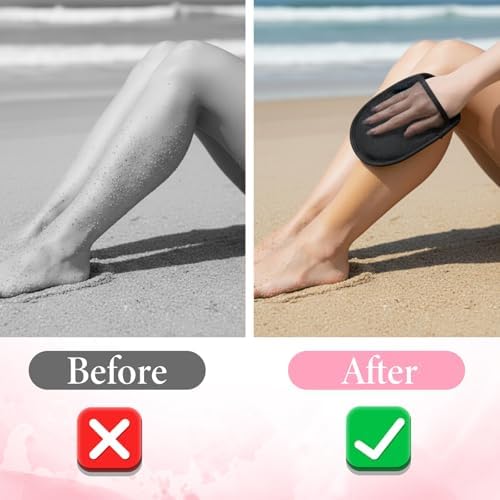 2PCS Sand Remover for Beach, Sand Eraser Mitts with Storage Bag for Women, Summer Vacation Essentials Beach Day Accessories for 14+ Kids Hawaii Trip(Blue & Pink) - Image 4