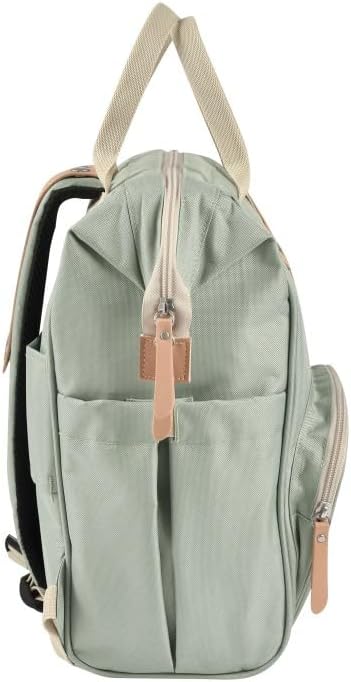 BÉABA - Baby Changing Backpack - Large Storage Volume - Changing Mat Included - Multiple Pockets - Large Opening - Isothermal - Multifunction Travel Bag - Wellington - Sage Green - Image 3