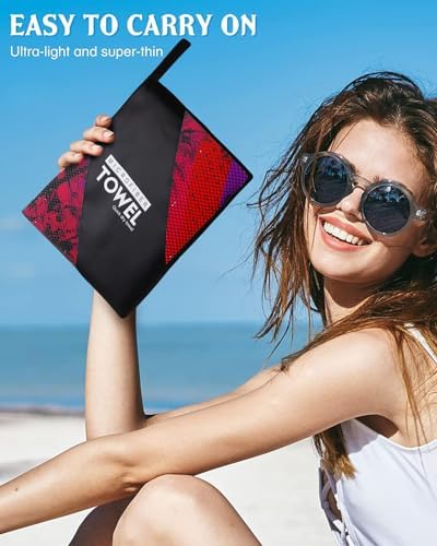 Neon Surfer Beach Towel, Extra Large 180x90 cm 250GSM Microfibre, Sand Free Quick Dry, Ideal Vacation Gifts with Carry Bag for Pool Cruise Camping (Men's) - Image 8