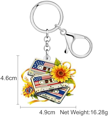 Acrylic Vintage Cassette Tape Keychain Wallet Car Ker Chain Rings Vintage Jewelry Nostalgia Gifts for Women Girls Charms - Image 5