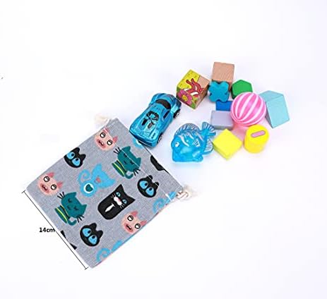 3 pcs Drawstring Storage Bag Set for Baby Stuff, Travel Home Accessories, Little Cats - Image 5