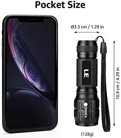 LE LED Torch Battery Powered, LE1000 Super Bright Hand Flashlight, Adjustable Focus, Water Resistant, Lightweight Small Torch for Power Cut, Camping, Dog Walking, Gift for Kids Men Dad Him Elderly - Image 5