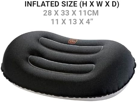 Go Travel Compact Neck Pillow - Head & Back Support for Flights | Cushioned head, neck and back support for long flights, coaches, cars and train journeys - Universal, Black. Ref 257.101. - Image 3