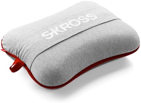 SKROSS Travel Pillow, Ultra Comfortable Travel Pillow in Memory Foam, 100% PU, Washable Cover (Grey) - Image 2