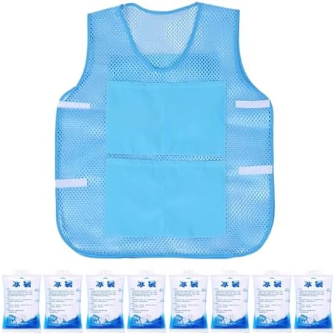 Cooling Vest,Body Cool Clothing with 8 Ice Packs - Wearable Personal Cooler Gadgets Cold Clothes for Summer Outdoor Sports Travel Work Dads Workers Outside