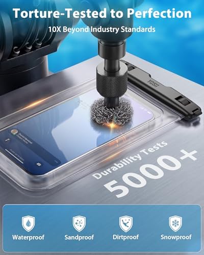 YOSH Waterproof Phone Pouch 2 Pack, 7 inch IPX8 Waterproof Phone Case for Swimming Travel Beach Trip Snorkelling Kayaking, Underwater Case for iPhone 17 16 15 Pro Max Samsung S26 S25 S24 Ultra- Clear - Image 5