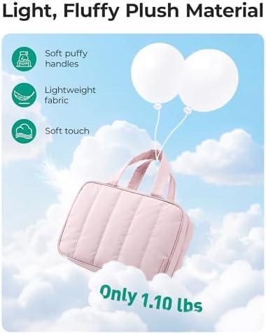 BAGSMART Hanging Toiletry Bag with Hook, Waterproof Travel Wash Bag Makeup Organiser, Full-Size Toiletries Cosmetics Accessories for Women & Men, Camel - Image 6