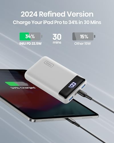 INIU Power Bank, 20000mAh Fast Charging Portable Charger, 22.5W Powerbank with USB Type C Input & Output, Battery Pack PD3.0 QC4.0 for iPhone 17 16 15 14 13 Pro Max Mini Plus Samsung S24 S23 iPad etc - Image 3