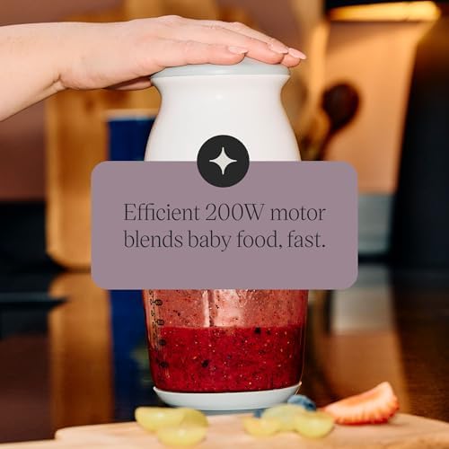 Tommee Tippee Quick-Chop, 500ml Capacity, Mini Electric Baby Food Blender and Chopper for all Stages of Weaning, Durable Glass Bowl and Stainless Steel Blades, 200W Motor - Image 7