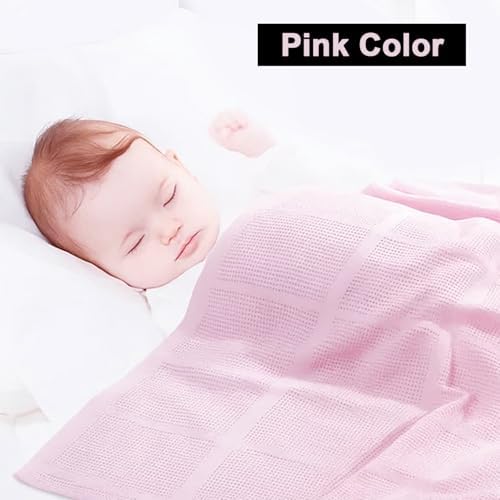 Cellular Baby Blankets for Moses Basket/Travel/Pram/Car 100% Soft Cotton (Pink) - Image 2