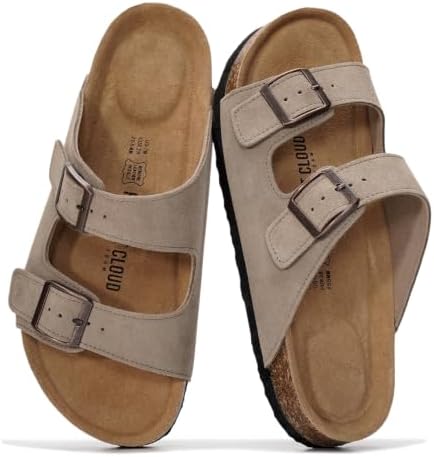 Project Cloud 100% Genuine Leather Flat Sandals Women Comfortable Beach Essentials Womens Sandals Memory Foam Vacation Essentials Comfy Women's Sandals Slides for Women Footwear