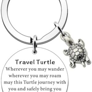 SDOFY Tortoise Keychain Travel Turtle Keyring Keychain Good Luck Gifts Travel Gifts for Women Men Family Friends Graduation Gifts