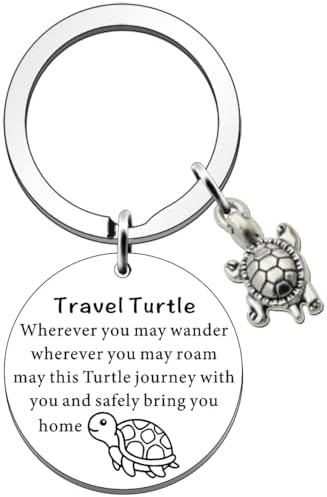 SDOFY Tortoise Keychain Travel Turtle Keyring Keychain Good Luck Gifts Travel Gifts for Women Men Family Friends Graduation Gifts