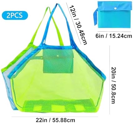 YUNYU 2-Piece Beach Play Set - Premium Sand Storage Organizer with Net, Durable Foldable Carryall for Sandpit Toys, Family Holidays & Outdoor Vacations - Image 2