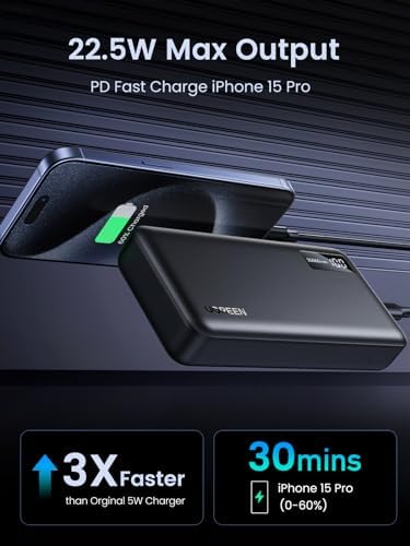 UGREEN Nexode 20000mAh Power Bank Fast Charging, PD 20W & QC 22.5W 3-Port Mobile Phone Portable Charger, USB C Battery Pack Compatible with iPhone Air/17/16, Galaxy S25/S24, iPad Pro, AirPods - Image 2