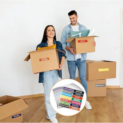 210 Pcs Moving House Labels, Coloured Packing Labels, Packing Tags Fragile Stickers for Storage Boxes, Moving House Essentials, 15 Sheets - Image 6