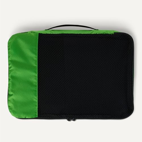 Amazon Essentials 4-Piece Packing Cubes Travel Accessories Set, Luggage Organiser with Double Zip, Mesh Top, Polyester, Medium, Green (Previously Amazon Basics) - Image 5