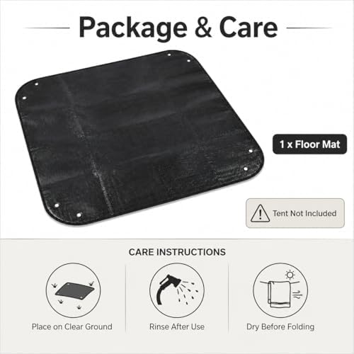 Camping Shower Tent Floor Mat 100 x 100 cm, Foldable PE Ground Pad for Pop Up Changing Shelter, Outdoor Shower Base for Camping, Beach, Caravan and RV - Image 8