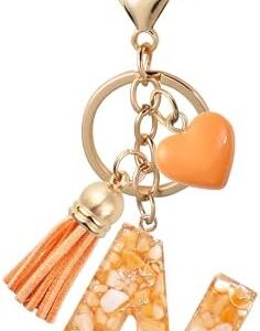 Initial Letter Keychain, Butterfly Keychain Cute Resin, Initial Keychain Backpack Charms, Key chain for Women, Girls