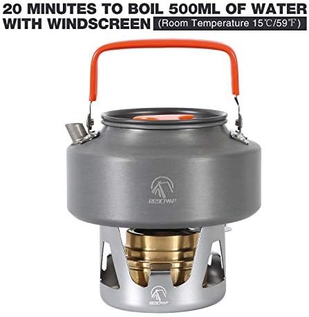 REDCAMP Mini Spirit Burner, Brass Alcohol Stove with Adjustable Flame & Wind Shield, Ultralight Portable Camping Stove for BBQ Backpacking Hiking Outdoor Cooking Picnic, Fuel Not Included (Silver) - Image 2