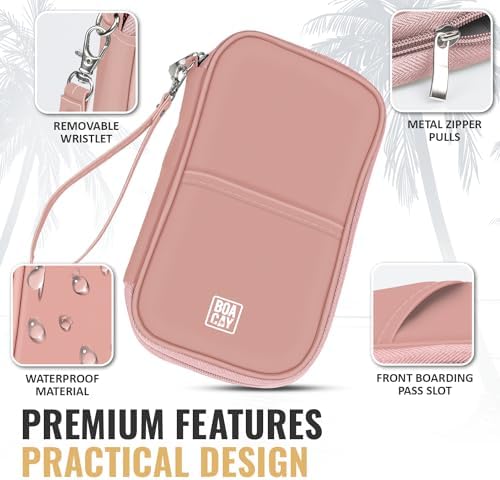 BOACAY Family Passport Holder, RFID Travel Wallet for Women & Men, Document Organiser, Holiday Essentials & Waterproof Cover for Tickets, Money, Cards - Image 4