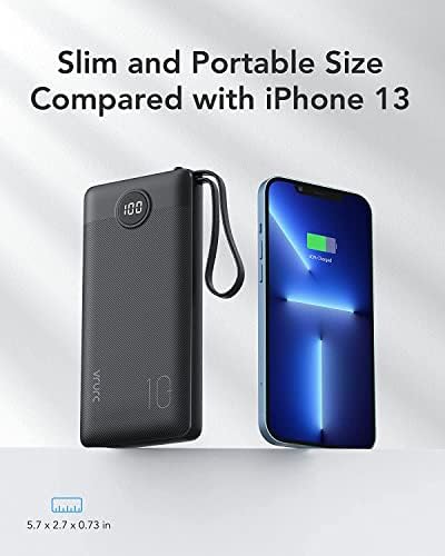 VRURC Power Bank 10000mAh with Built in Cables,Travel Battery Pack Portable Charger with 5 Outputs 2 Inputs Powerbank USB C LED Display Compatible with iPhone 17 Pro Max 17 16 15 14 13 - Image 7