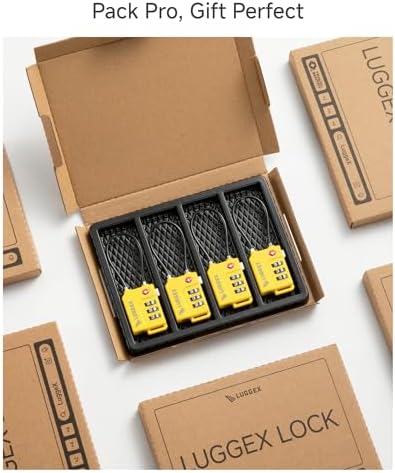 LUGGEX Suitcase Locks, Luggage Locks, TSA Approved Luggage Locks, Gift Box, Ease of Use & Durable(Black,4 Pack) | Travel Lock, Gym Lock, Gift Box, Ease of Use & Durable (Black,4) - Image 6