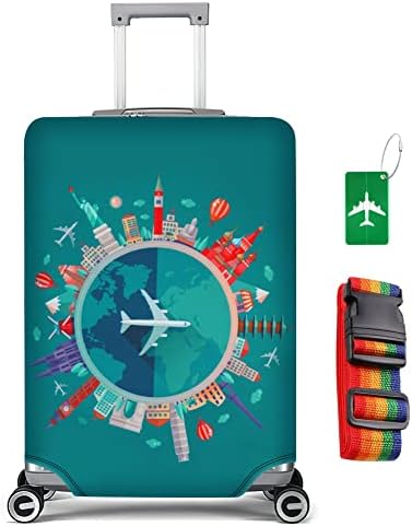 flintronic Travel Luggage Cover Elastic, Luggage Cover, Suitcase Cover, 29-32 Inch Suitcase Protective Cover, with Luggage Tag*1+Luggage Strap*1 (XL) - Image 9