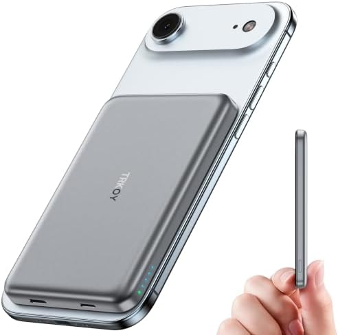 for Magsafe Power Bank, 5000mAh Wireless Portable Charger, Magnetic Power Bank with USB-C Charging, Phone Charger Battery Pack Compatible with iPhone 17/16/15/14/13/12