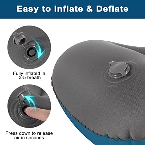 Eono Ultralight Inflatable Camping Pillows for Adults, Compressible Compact Travel Inflatable Pillow, Comfortable Ergonomic Blow Up Air Pillow for Camping, Hiking, Beach, Fishing - Image 5