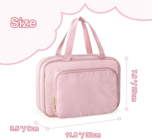 Fasrom Hair Accessories Storage Bag for Girls, Hair Bow Organizer, Hair Accessories Storage Carrying Case Pink - Image 5