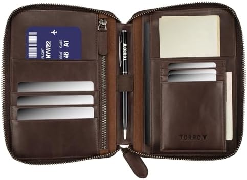 TORRO Travel Wallet – Genuine Leather Travel Organiser with Passport Holder and Detachable Cardholder | Travel Organiser - Image 2