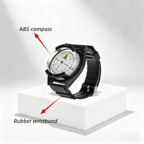 Wrist Compass, Outdoor Compass Watch with Glow in Dark Dial & Adjustable Rubber Strap for Hiking Camping, Survival Gear - Image 8