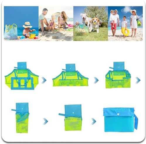 YUNYU 2-Piece Beach Play Set - Premium Sand Storage Organizer with Net, Durable Foldable Carryall for Sandpit Toys, Family Holidays & Outdoor Vacations - Image 5