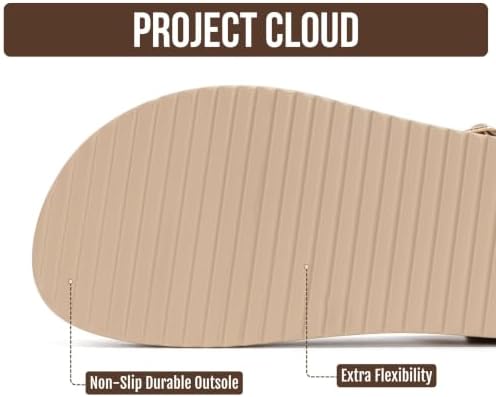 Project Cloud Genuine Leather Flat Sandals Women 2025 Beach Essentials Womens Sandals Memory Foam Vacation Essentials Slides for Women Footwear (Mellow) - Image 4