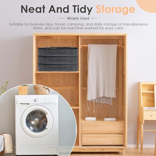 4 Piece Packing Cubes for Suitcases, 33x24x7.5cm Travel Organiser Bags with Double Zipper Mesh Top, Luggage Organizers for Clothes Shoes Toiletries - Image 5