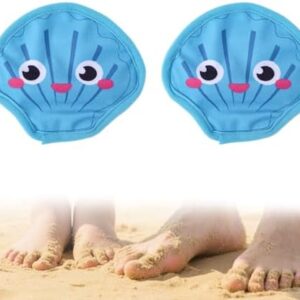 Lyreh 2pcs Sand Remover for Beach, Shell Shape Sand Removal Bag Sandscreen Pouch Must-Have Beach Essentials Accessories for Adults Travel Vacation Summer Sandbox Activities(Blue)