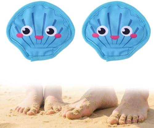 Lyreh 2pcs Sand Remover for Beach, Shell Shape Sand Removal Bag Sandscreen Pouch Must-Have Beach Essentials Accessories for Adults Travel Vacation Summer Sandbox Activities(Blue)