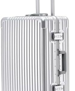 Flight Knight Premium Travel Suitcase - 8 Spinner Wheels - Built-in Side Lock Lightweight Aluminium Frame, ABS Hard Shell Carry on Check in Luggage Highly Durable - Approved for Over 100 Airlines