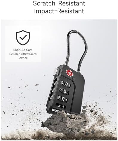 LUGGEX Suitcase Locks, Luggage Locks, TSA Approved Luggage Locks, Gift Box, Ease of Use & Durable(Black,4 Pack) | Travel Lock, Gym Lock, Gift Box, Ease of Use & Durable (Black,4) - Image 4