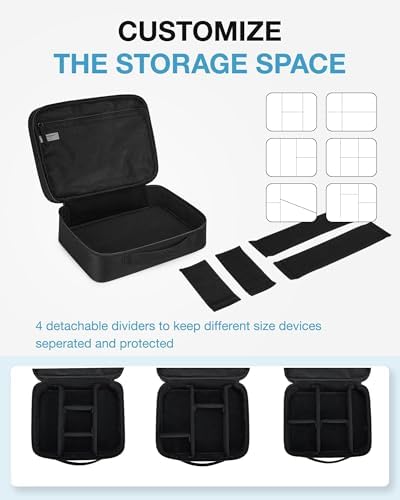 bagsmart Extra Large Double Layer Portable Travel Cable Organiser Bag Electronics Accessories Storage Case for Charger, Adaptors, Kindle, Hard Drives (Black-Lightweight) - Image 4